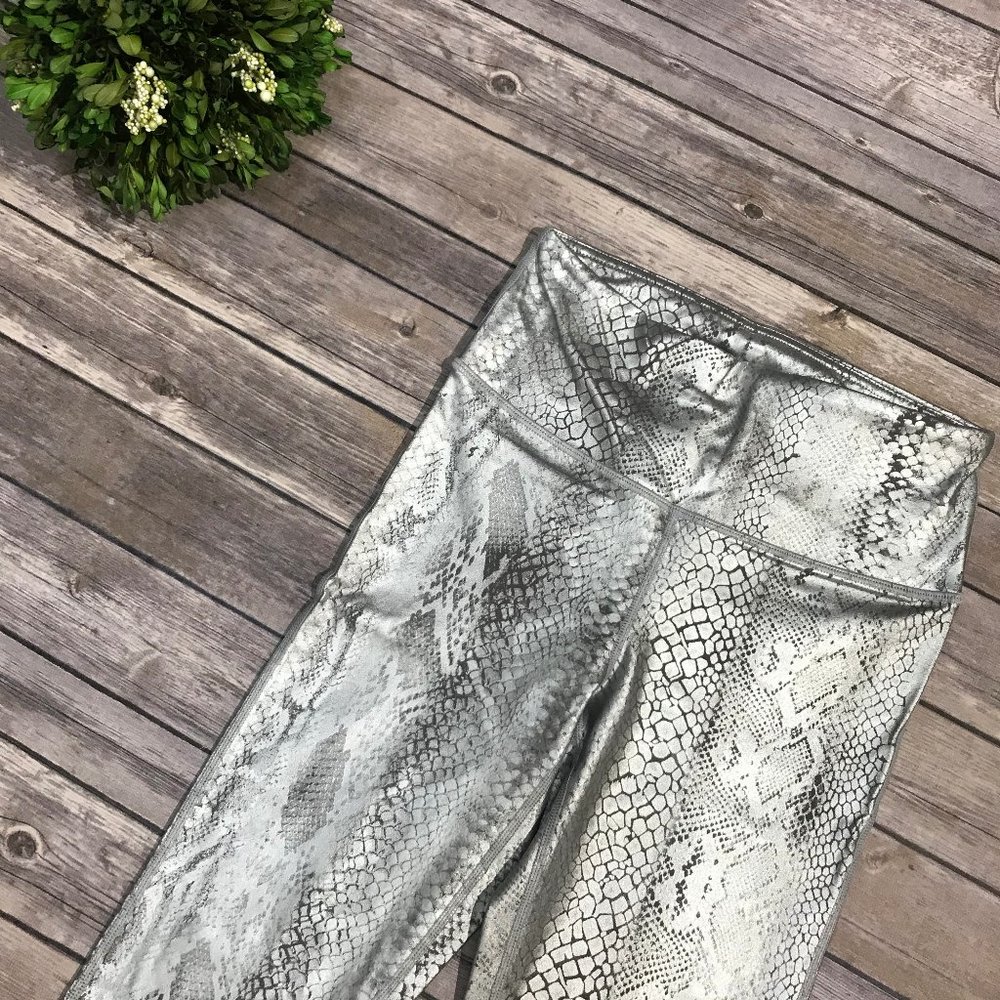 MONO B APH2818 Silver Snake Print Yoga Leggings - Picture 7 of 12